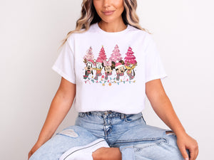 Pink Christmas Trees - T-Shirt Unisex All Sizes