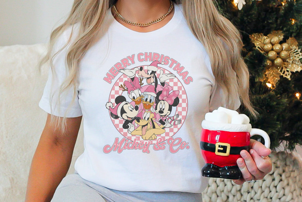 Christmas Disney Checkerboard - T-Shirt Unisex All Sizes